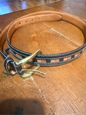 Tundra Italian Leather Men’s Belt Brass Buckle Size 38